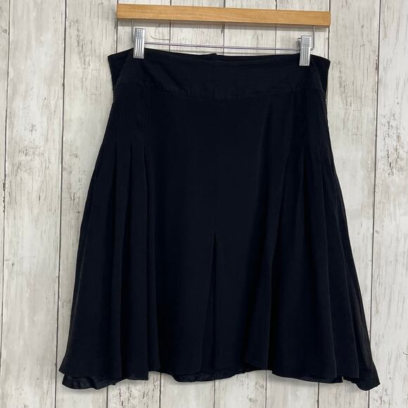 Karl Lagerfeld For H&M Black Silk Flowy Whimsygoth Grunge Witchy Mini Skirt 10 - Picture 2 of 11